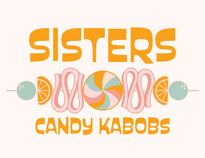 Sisters Candy Kabobs branding design graphic design illustration logo typography