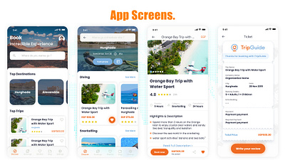 TripGuide Mobile App. app application mobile travel ui ux