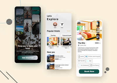 Hotel Booking App 3d app design appdesigner application figma hotelbookingapp material mobileappdesign ui uiux userexperience userinterface ux