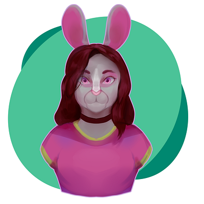 Daya anthro art digital drawing furry illustration rabbit