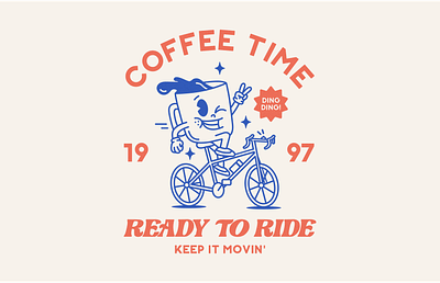 Retro Mascot Apparel Design apparel bike coffee cycle digital art graphic design illustration retro mascot