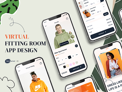 Virtual Fitting Room Fashion App UI Design android app app design app ui app ui design clothing app design ecommerce fashion app mobile app mobile app design mobile app ui online fashion app ui ui design uiux ux virtual fitting room