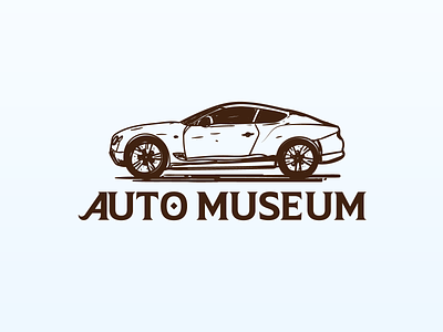 Auto Museum Logo Design auto automotive brand identity branding card card logo card shop logo design graphic design illustration logo logo design vintage car vintage logo
