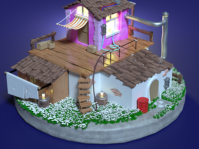 Stylized Home 3d 3d art asset blender blender 3d environment stylized environment stylized home