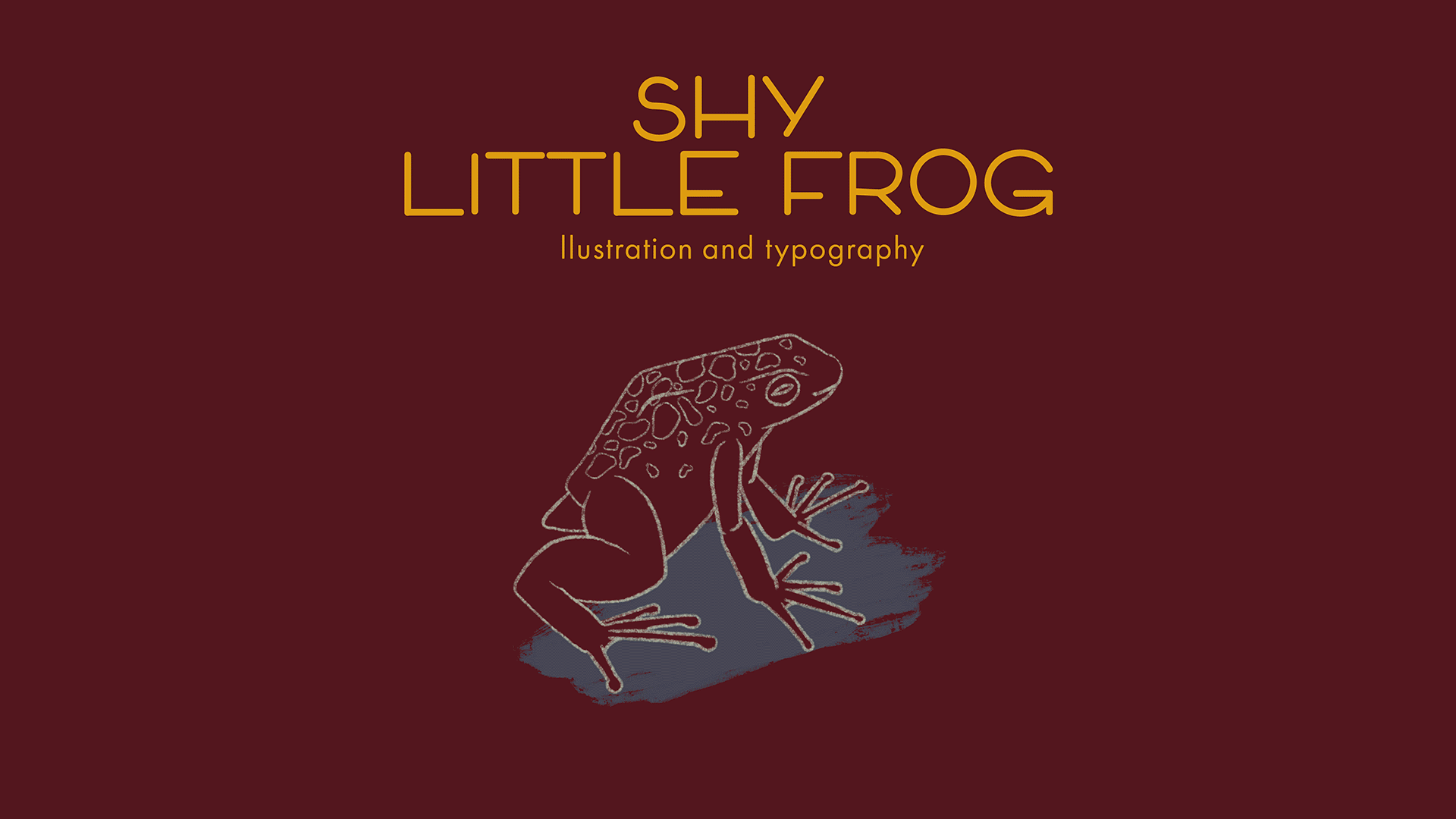 Shy Little Frog Illustration and Typography design graphic design illustration typography
