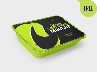 Takeaway Food Delivery Container – 3 Free Mockups PSD branding container delivery disposable food free freebie label lunch lunch box meal box mockup mockups pack package packaging take away