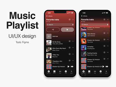 Music playlist – UI/UX design ios music playlist ui ux