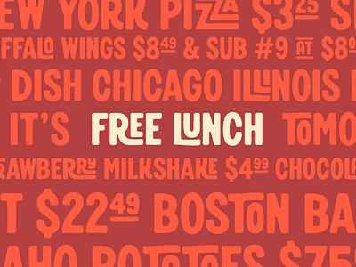 Introducing Free Lunch display font retro sansserif type typedesign vintage