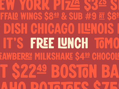 Introducing Free Lunch display font retro sansserif type typedesign vintage