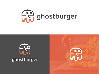 Ghost Burger Logo beverage branding burger foods ghost logo mark minimal minimalist