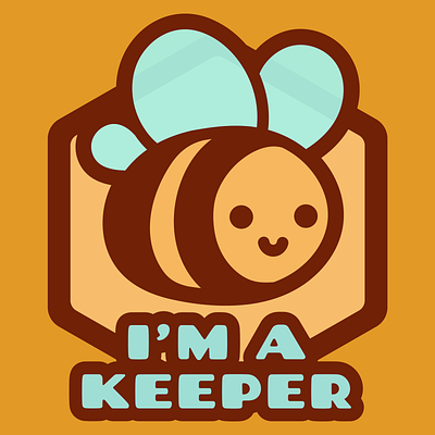 I’m a Keeper bee branding cute funny graphic honey illustration kawaii kids love nature sticker tshirt