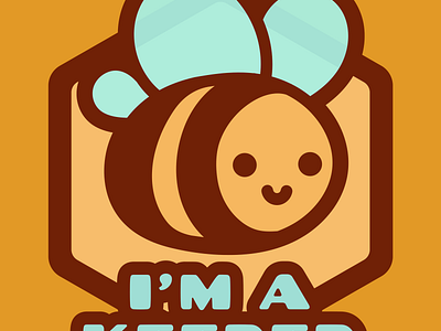 I’m a Keeper bee branding cute funny graphic honey illustration kawaii kids love nature sticker tshirt