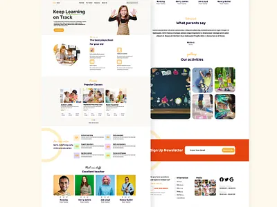 Kindergartens website design ayanalif design figma graphic design kids website kindergartens website design landing landing page landing page design ui web ui website website design wordpress