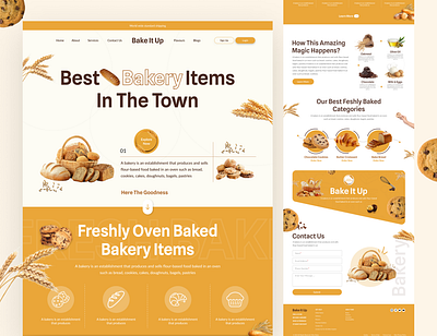 Food - Bakery Website/Landing Page 3d animation bakery bakery landing page bakery website biscuits branding figma graphic design landing page logo motion graphics restaurant website ui uiux