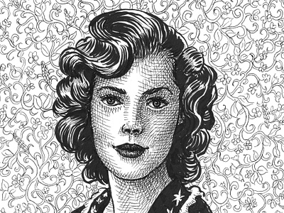 Portrait art artist artwork drawing face hair hand drawn illustration ink portrait woman