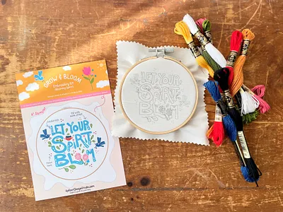 Grow & Bloom Illustration/Product Design by Julia Barry art print bloom blue bright colorful design flower flowers hand drawn illustration julia barry pattern pink procreate product design spring summer surface design whimsical yellow