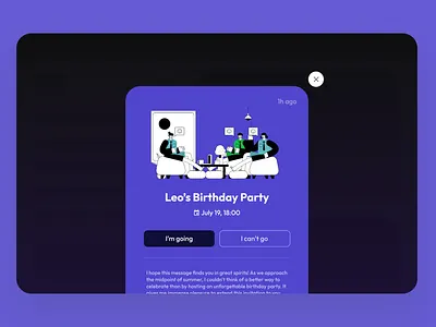 Pending Invitation 078 78 birthday party challenge daily ui 078 dailyui dailyui078 design mockup overlay pending invitation ui uiux website