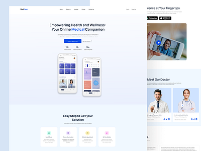 Designing for Wellness: MediEase Responsive Web Experience app appdesign branding design landing page ui ux webdesign website