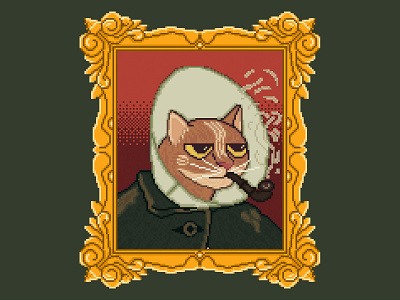 Cat Gogh - Pixel Art cat illustration paint pixel art van gogh