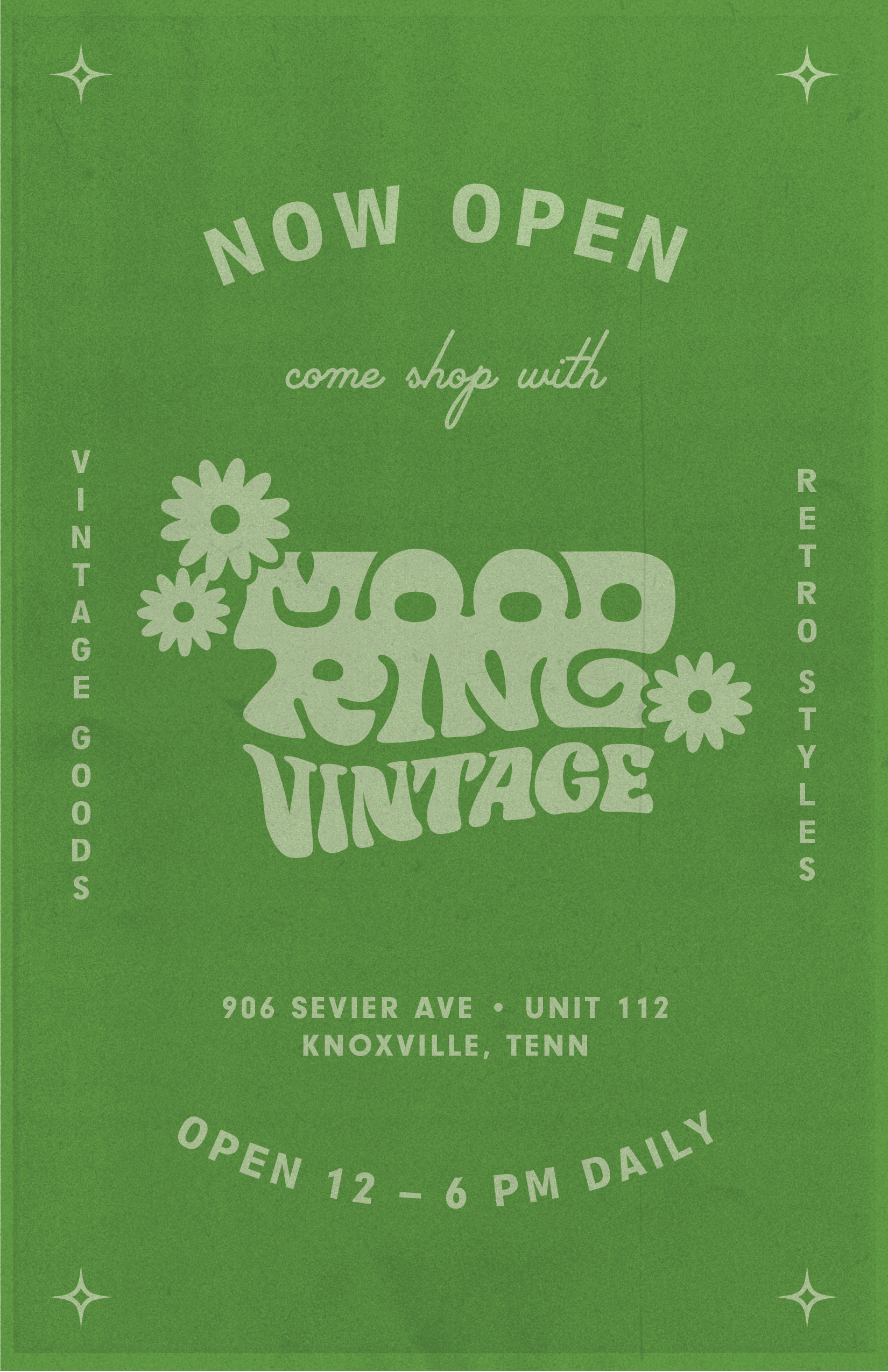 Mood Ring Vintage Flier flier graphic design illustration poster procreate promotional retro texture typography vintage vintage store