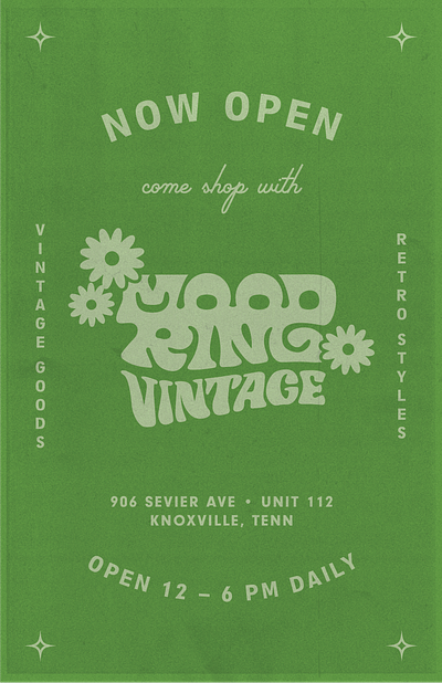 Mood Ring Vintage Flier flier graphic design illustration poster procreate promotional retro texture typography vintage vintage store