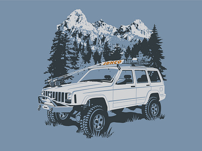 Teton Cruiser 4x4 fishing graphic design illustration mountain tee tee shirt teton