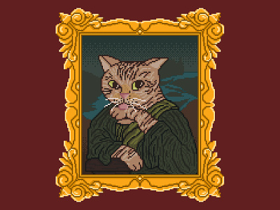 La Meowconda - Pixel Art cat gioconda illustration leonardo da vinci monalisa paint pixel art pixelart