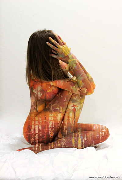 Colorful Bodies - Rainy Day colorful bodies human canvas paint on body photography photoshop