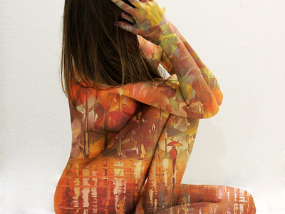 Colorful Bodies - Rainy Day colorful bodies human canvas paint on body photography photoshop