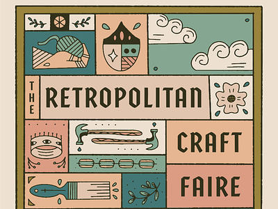 Retropolitan Craft Fair Spring 2023 Poster craft fair craft fair poster crafting event branding event poster graphic design illustration poster procreate ren faire
