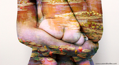 Colorful Bodies - Water lilies colorful bodies design human canvas monet paint on body photography photoshop