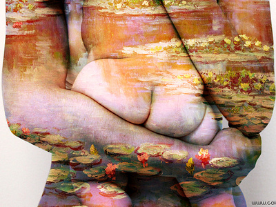 Colorful Bodies - Water lilies colorful bodies design human canvas monet paint on body photography photoshop