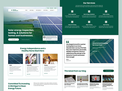 Solar Energy Company Landing Page branding design flat ui web design