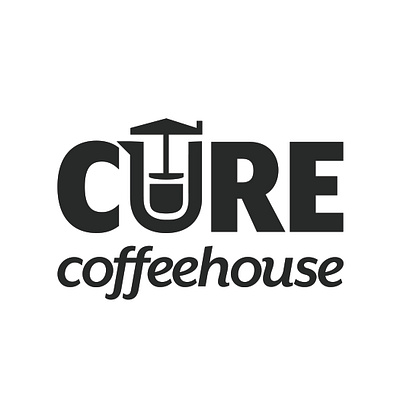 Cure Coffeehouse Logo - Solid Black Version branding design graphic design logo vector