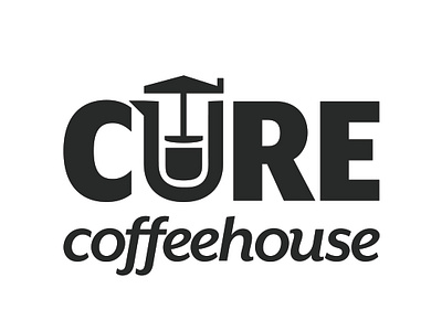 Cure Coffeehouse Logo - Solid Black Version branding design graphic design logo vector