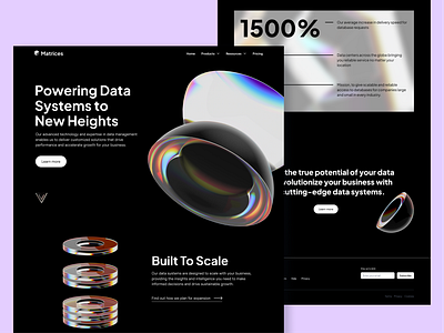 Data Systems Landing Page data design systems ui web design