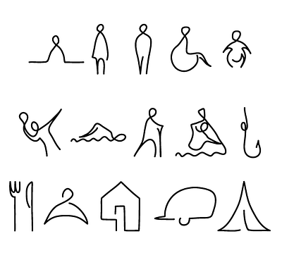 Camping Pictograms camping illustration illustrator pictograms signs