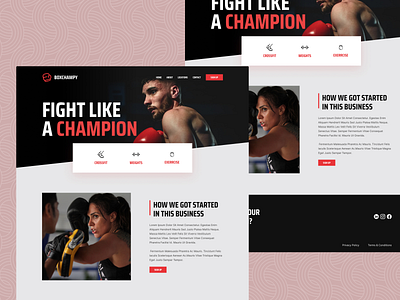 Gym web app concept | Boxing and fighting app boxing branding company concept design exercise gym landing ui web website