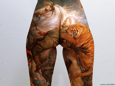 Colorful Bodies - Tiger hunt colorful bodies design human canvas paint on body peter paul rubens photography photoshop