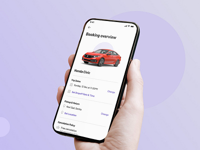 Drify - Rent A Car App application car clean design drive figma mobile rent a car simple ui