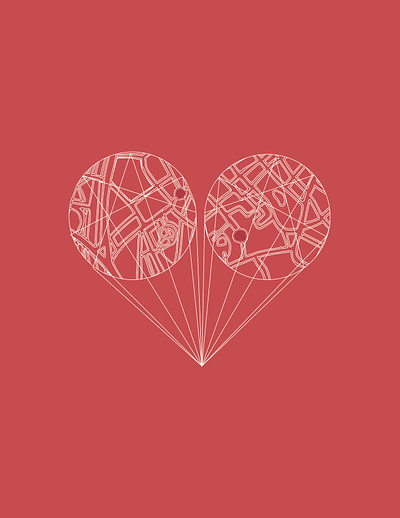 Wedding card design design heart heart map illustration minimal design minimal heart wedding card