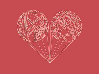 Wedding card design design heart heart map illustration minimal design minimal heart wedding card