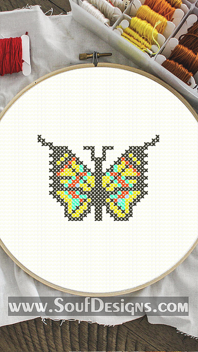 Colorful Butterfly Embroidery Cross Stitch Pattern embroidery