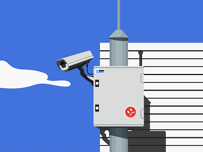 Surveillance camera illustration minimal surveillance vector