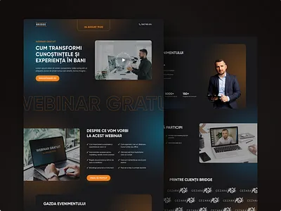 Webinar Web Site Design: Landing Page / Home Page UI branding course design gradient graphic design illustration landing logo typography ui ux vector webinar