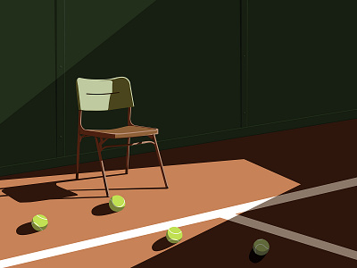 The Brake Point chair graphic design illustration sport tennis vector