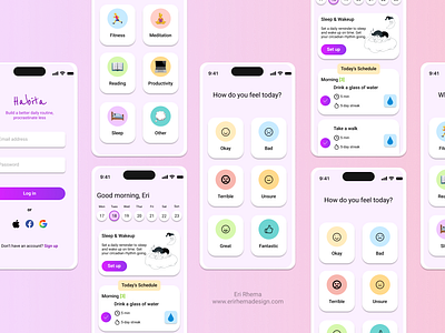 Habit Tracker App Design app app design design graphic design habit app habit tracker mindfulness app mobile design productivity app ui user interface ux visual design
