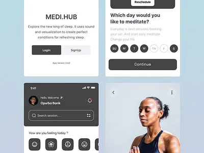 Meditation app app besidesign best branding design happydesign meditation app mobile ui user interface ux