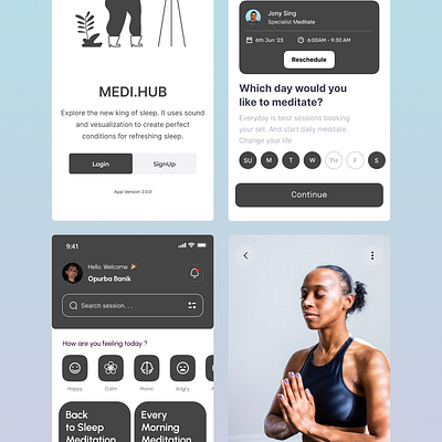 Meditation app app besidesign best branding design happydesign meditation app mobile ui user interface ux
