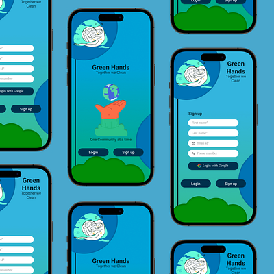 Green Hands: Uniting for a Cleaner Future sign-up page design sign up page signup ui userinterface